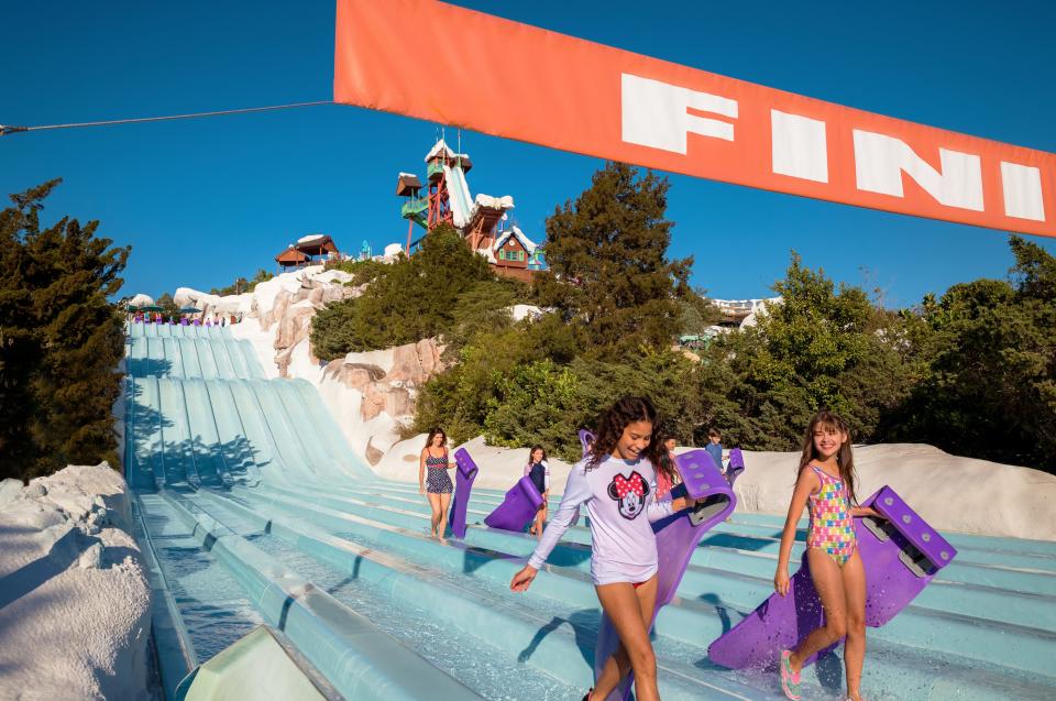 Disney's Blizzard Beach Water Park reopens to guests on Nov. 13, 2022 offering arctic adventures and new touches from the Walt Disney Animation Studios film, Frozen at Walt Disney World Resort in Lake Buena Vista, Fla. (Disney photographer)