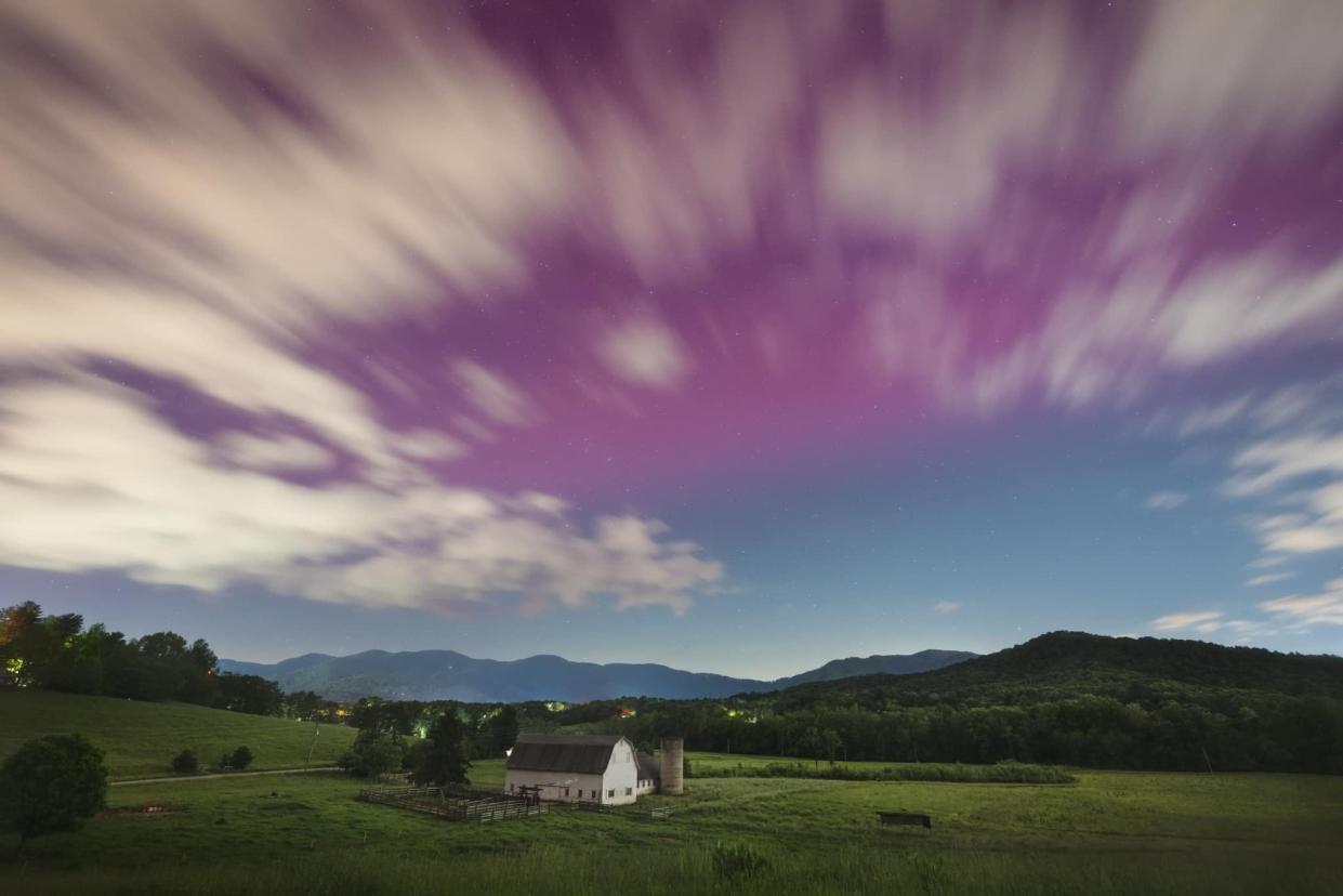 Photo by Jen Blake Fraser of the May 10, 2024, aurora borealis over Warren Wilson College in Swannanoa, North Carolina. For more: jenniferblakefraser.com and @jenniferblakefraserphoto on Instagram.