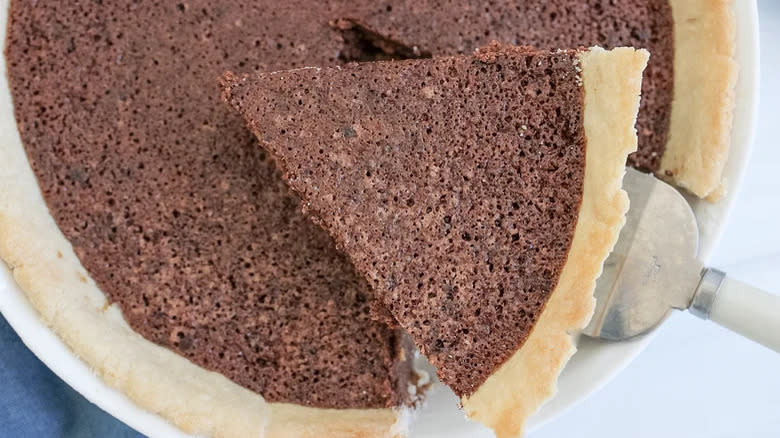 Slice of chocolate pie