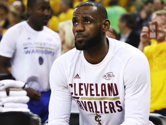 LeBron James would like you to stop taking pictures of him, he’s fine. (Getty Images)