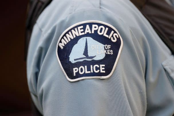 PHOTO: The Minneapolis Police logo patch is on the sleeve of an officer, Jan. 15, 2023, in Minneapolis. (Scott Boehm/AP)