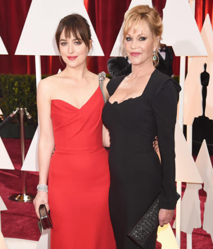 Dakota Johnson and Melanie Griffith attend the 87th Annual Academy Awards