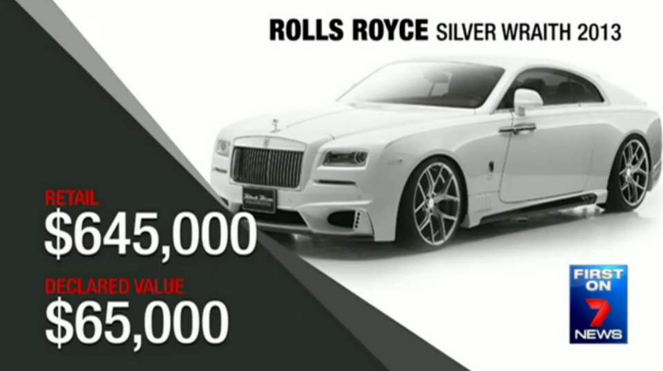 A Rolls Royce Silver Wraith that sells new for $645,000 was valued to the Roads and Maritime Services at $65,000.