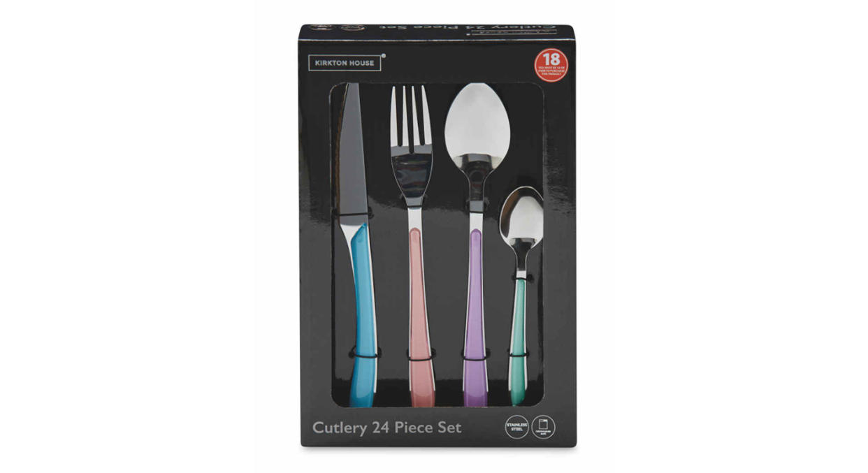 Premium 24 Piece Pastel Cutlery Set