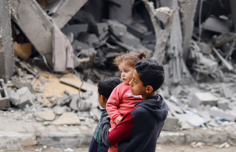 Aftermath of an Israeli strike in Rafah, in the southern Gaza Strip