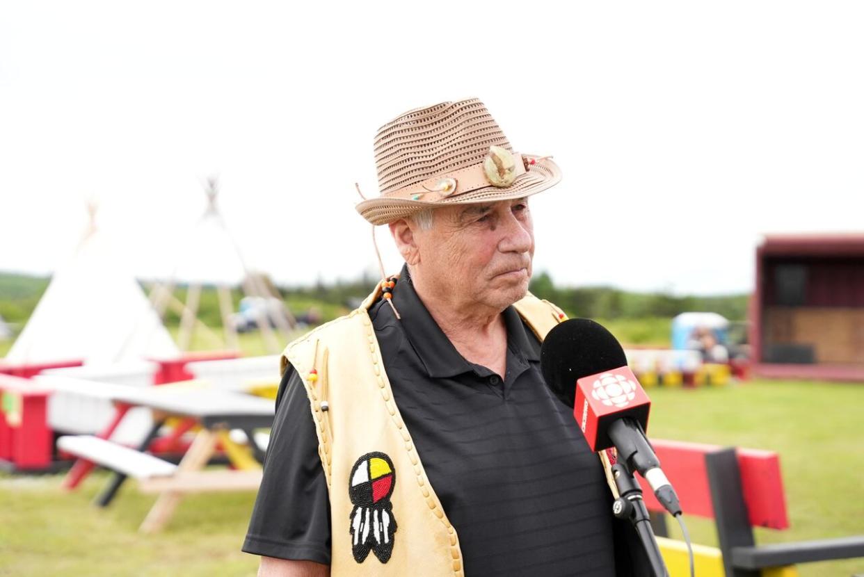 Calvin White, an elder and former chief of the Flat Bay band, released his book, One Man's Journey, in June 2023. (Alex Kennedy/CBC - image credit)