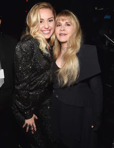 Kevin Mazur/Getty Miley Cyrus and Stevie Nicks in New York City in January 2018