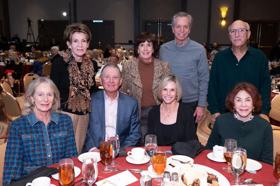 Shellie Reade, Aubrey Serfling, Lori Serfling and Ellen Isenson (seated) and Terri Ketover, Debbie Miller, Doug Miller and Jim Isenson were among the attendees at Desert Arc's sixth annual Champions of Change Recognition awards luncheon on Feb. 8, 2024.
