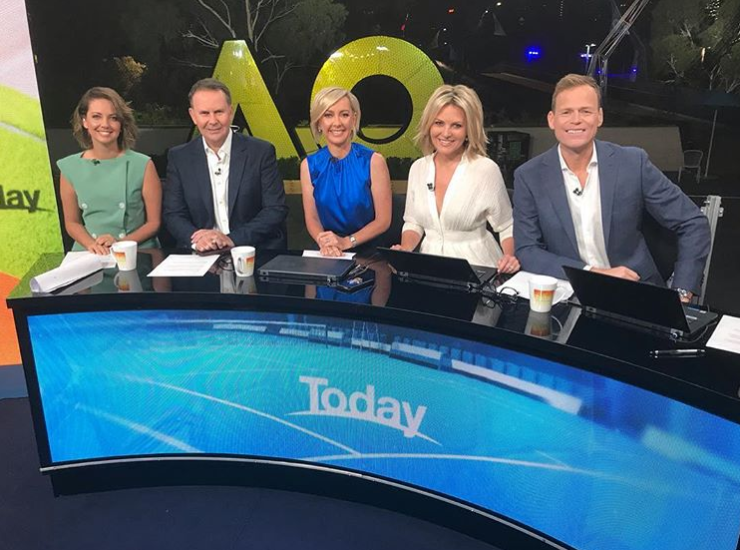 The 2019 Today show panel: Brooke Boney, Tony Jones, Deborah Knight, Georgie Gardner and Tom Steinfort. Photo: Instagram/thetodayshow