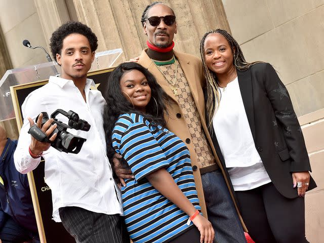 <p>Axelle/Bauer-Griffin/FilmMagic</p> Snoop Dogg, Shante Broadus, Cori Broadus and Cordell Broadus attend the ceremony honoring Snoop Dogg with star on the Hollywood Walk of Fame on November 19, 2018.