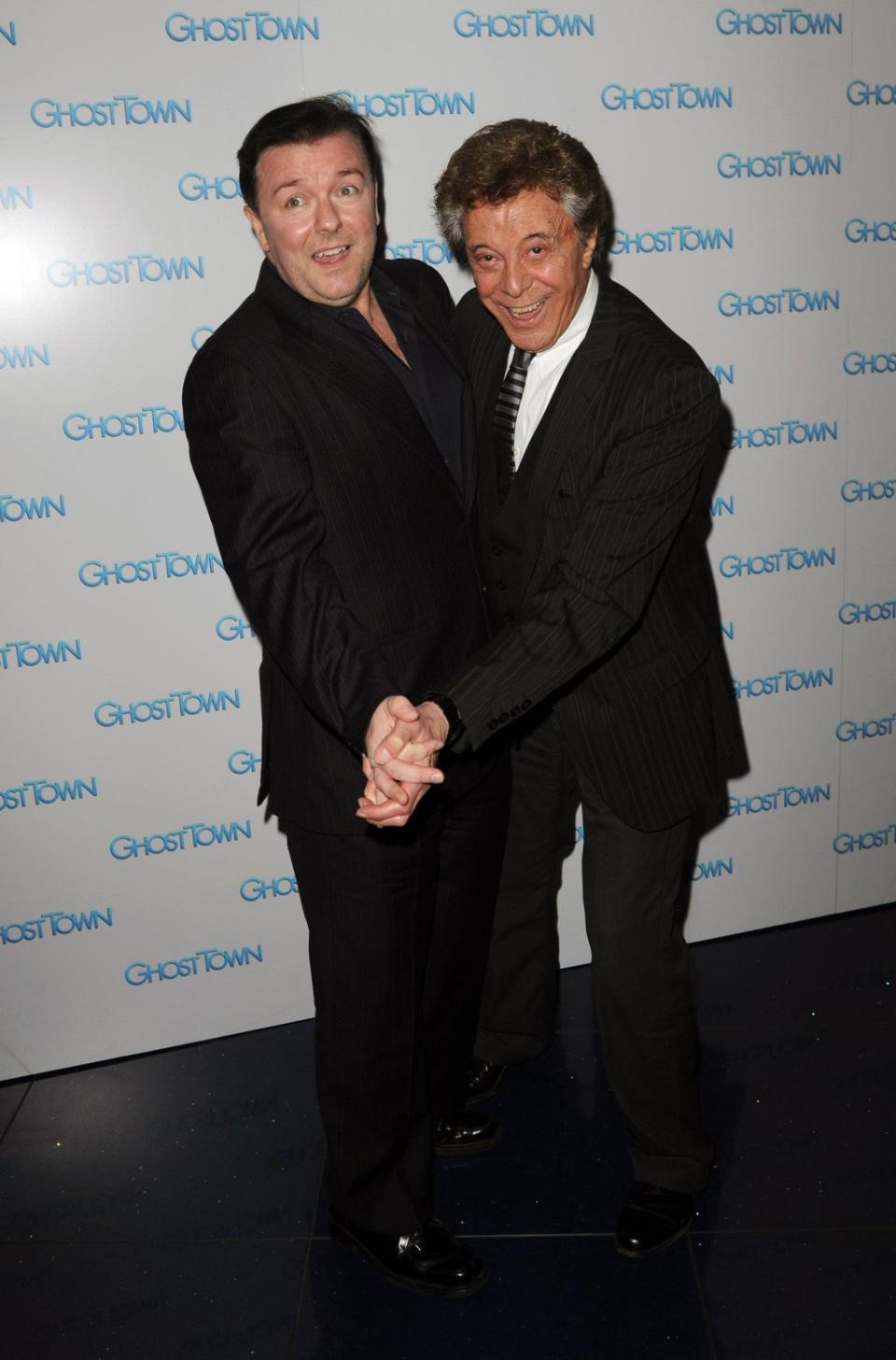 Ricky Gervais and Lionel Blair attend a VIP Screening of Ghost Town (Zak Hussein/PA) (PA Archive)