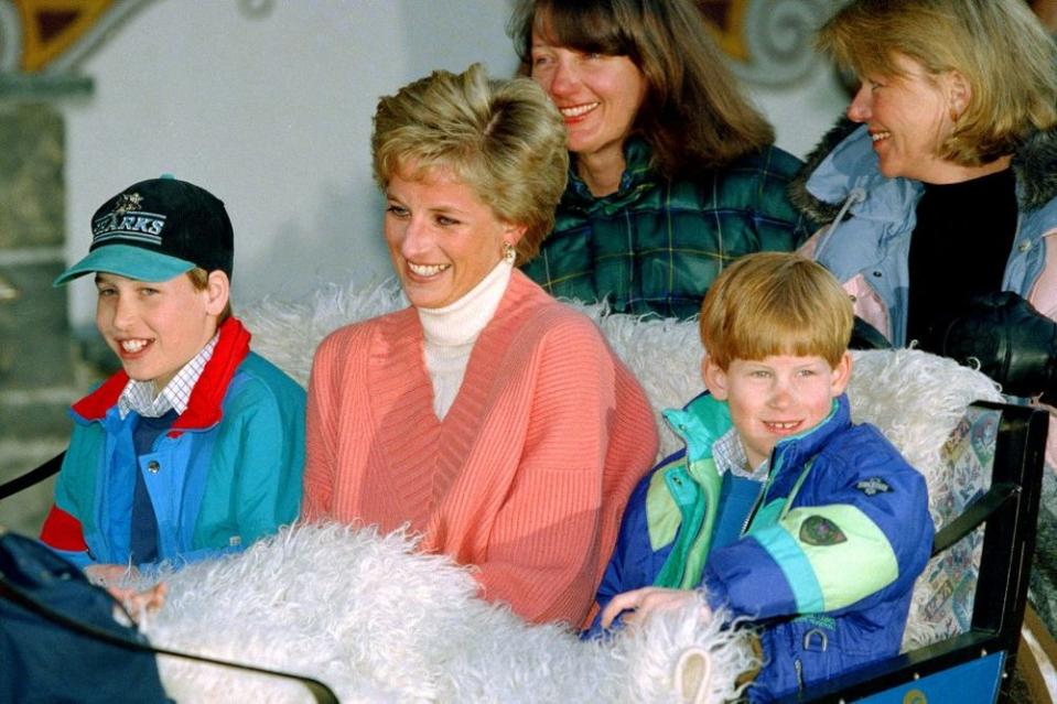 Prince William, Princess Diana and Prince Harry | Julian Parker/UK Press/Getty Images