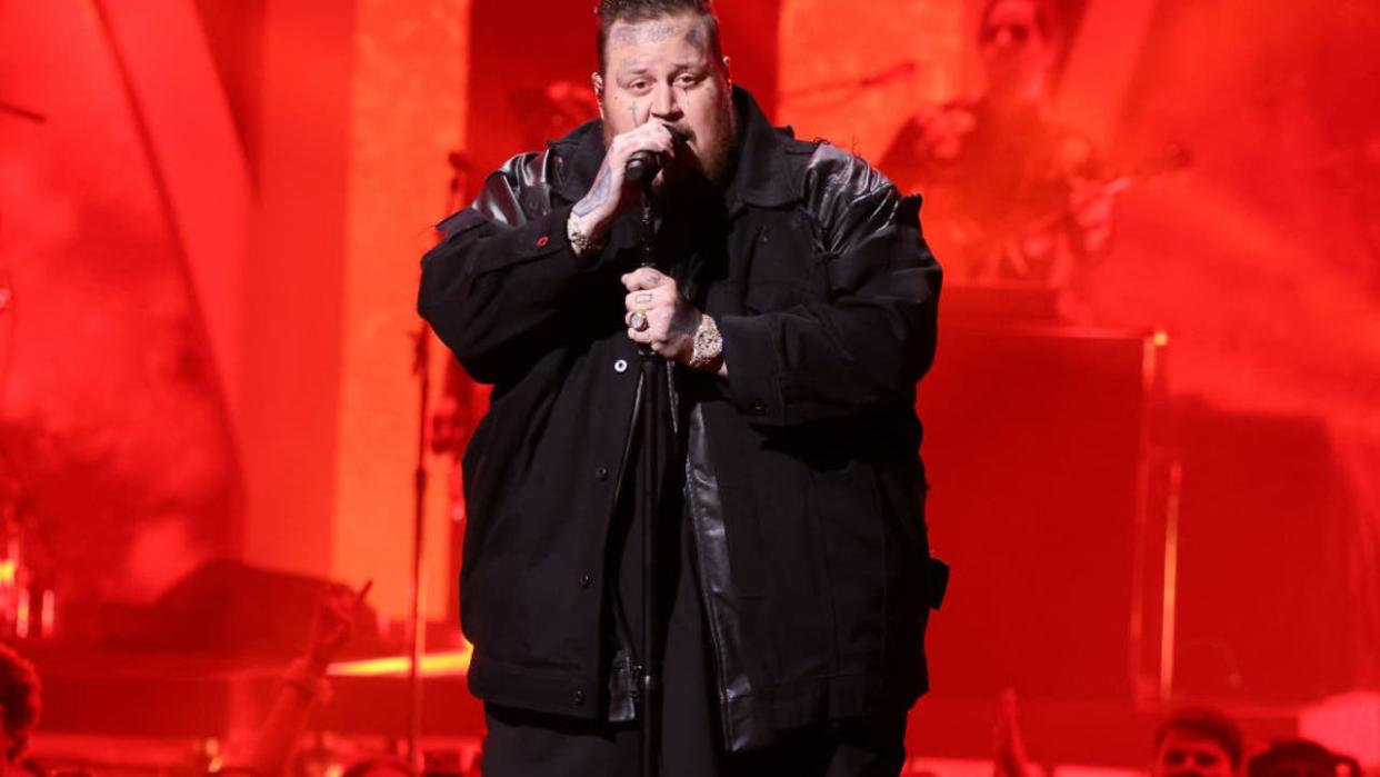 <div>AUSTIN, TEXAS - APRIL 07: Jelly Roll performs during the 2024 CMT Music Awards at Moody Center on April 07, 2024 in Austin, Texas. (Photo by Taylor Hill/WireImage)</div>