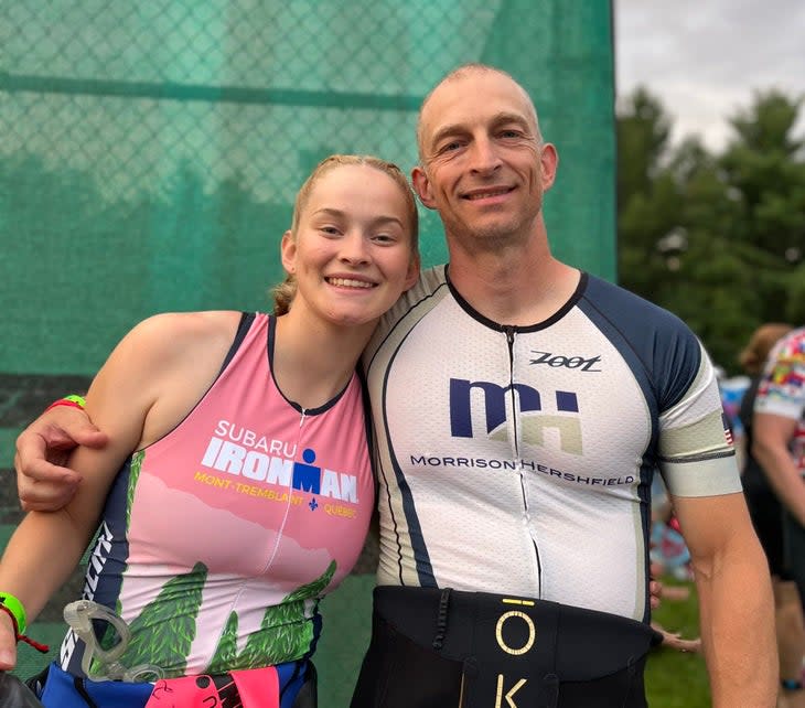 Kona's Youngest competitor Rachel Welsford and her dad Robert