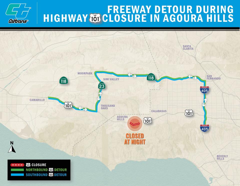 Overnight closures on the 101 freeway in Agoura Hills started earlier this month.