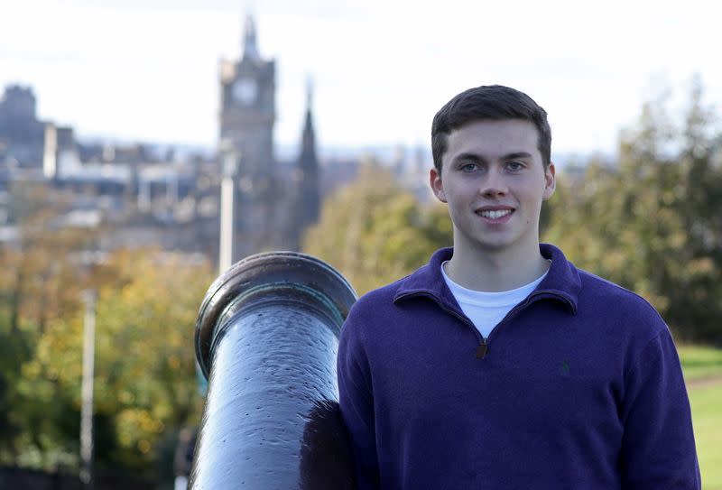 Josh Gausden a finance Instagram Influencer poses for a photograph in Edinburgh, Scotland