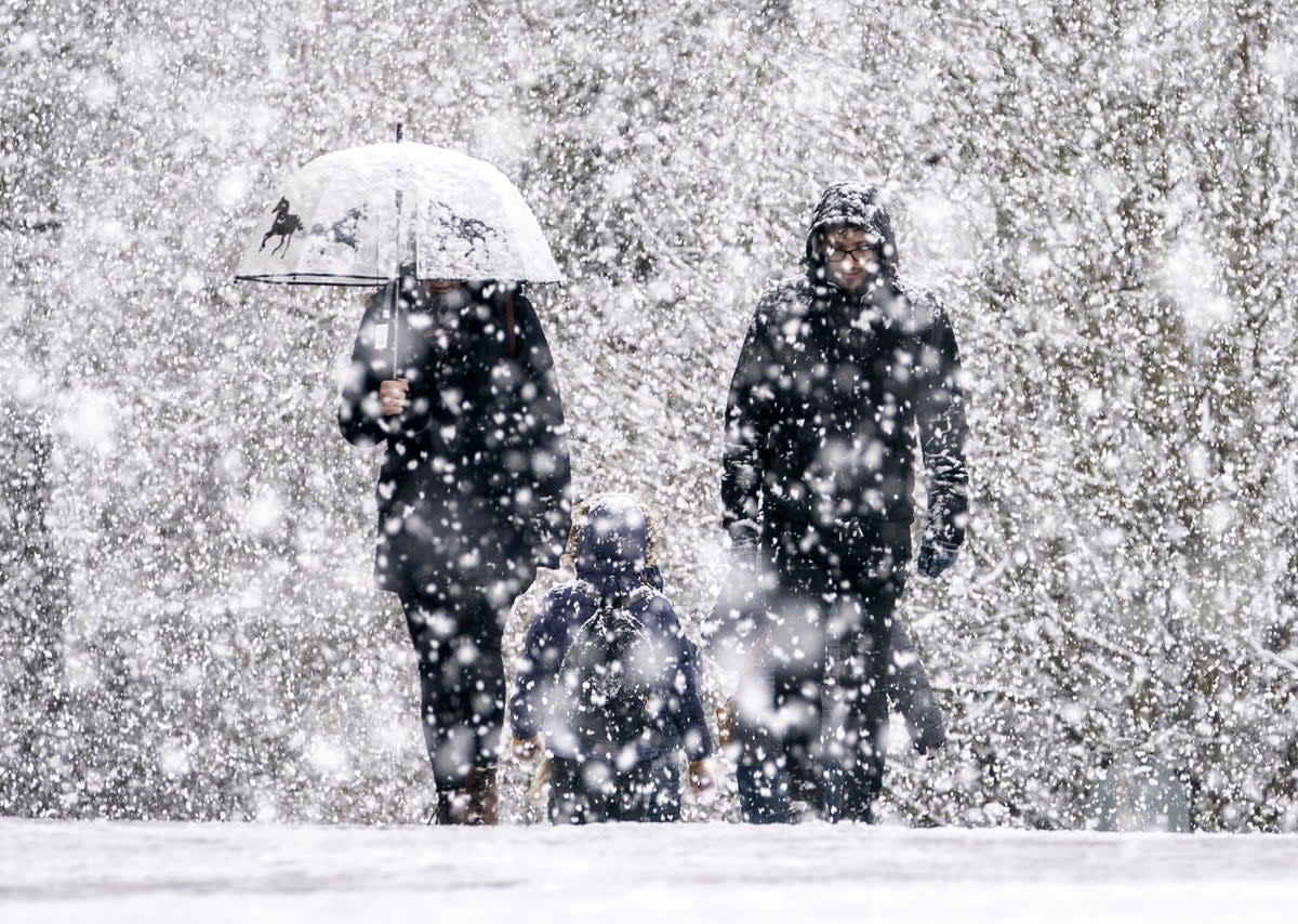 The southwest of England could experience temperatures as low as -5C  (PA)