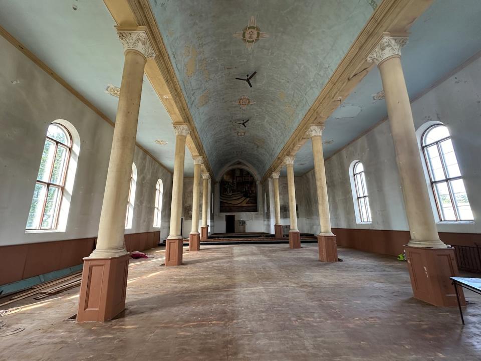 Old carpet has been removed from the St. Joachim church on County Road 42 in Lakeshore. A donation of $30,000 and time donated by volunteers has made some repairs possible.