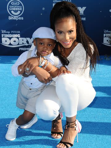 <p>Jason LaVeris/FilmMagic</p> Tamar Braxton and her son Logan Vincent Herbert attend the premiere of "Finding Dory" on June 8, 2016, in Hollywood, California.