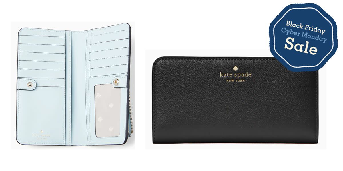 kate spade wallet in black and aqua