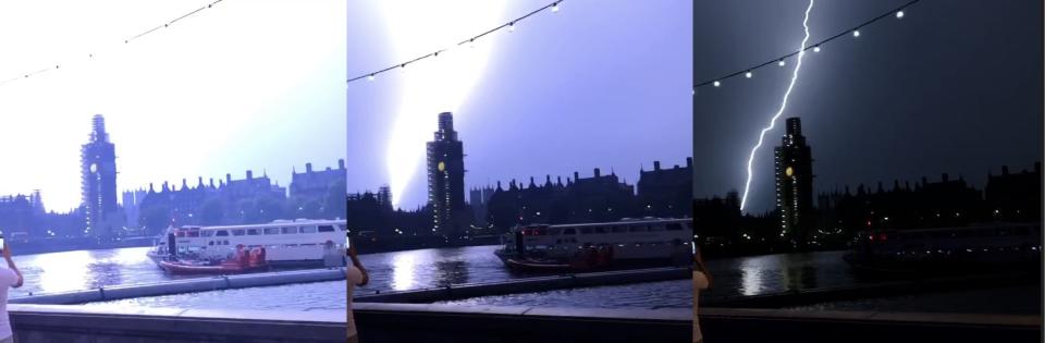 The skies above London and southern England were set alight by ‘the mother of all thunderstorms’