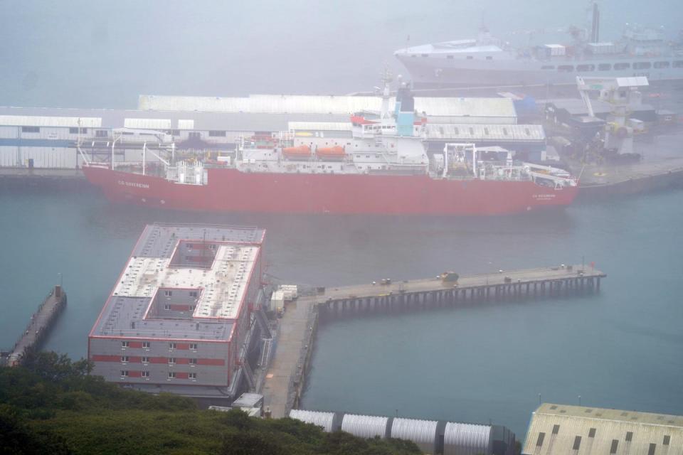 Asylum seekers had to be moved off the barge in August after a legionella scare (PA)