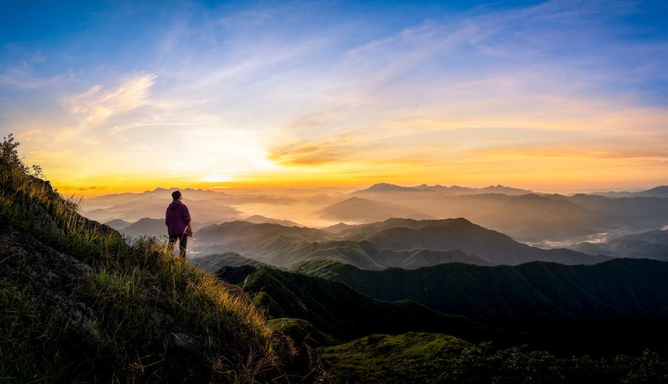 person watching sunrise