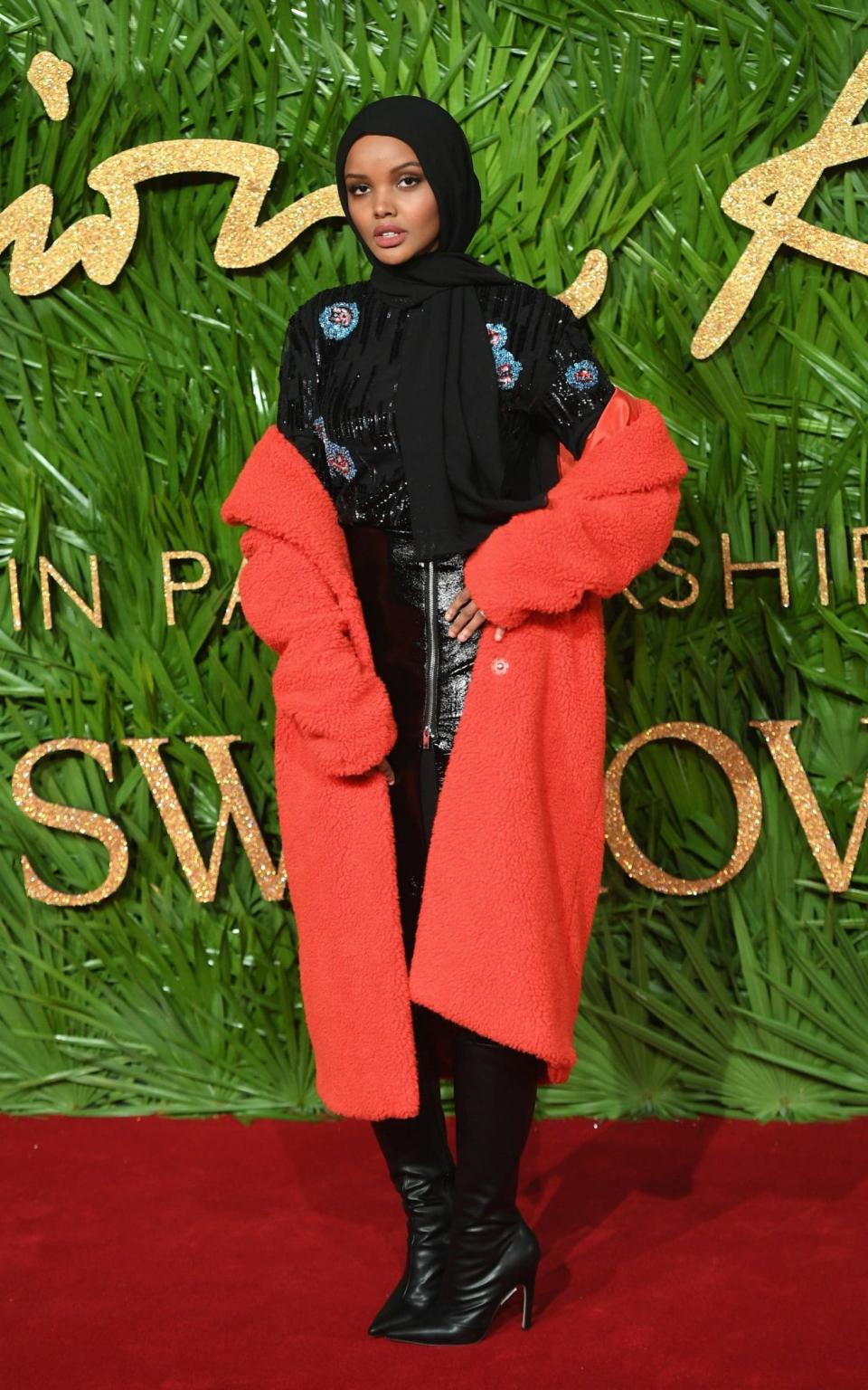 Halima Aden at The Fashion Awards 2017 in December - WireImage