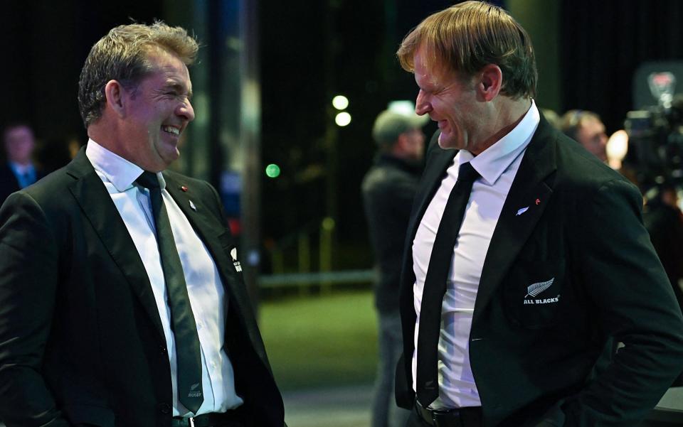 Mark Robinson (left), New Zealand Rugby Union's chief executive, with the All Blacks head coach Scott Robertson/Rugby was once New Zealand's religion, but the country is turning agnostic