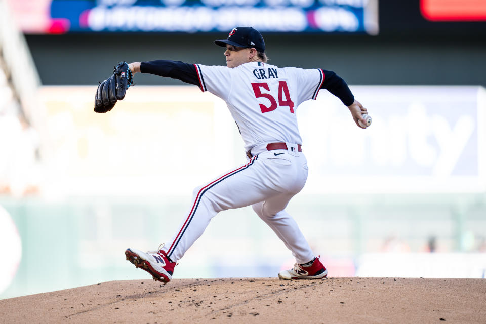 Sonny Gray joins the Cardinals on a three-year contract.  (Photo by Brace Hemmelgarn/Minnesota Twins/Getty Images)