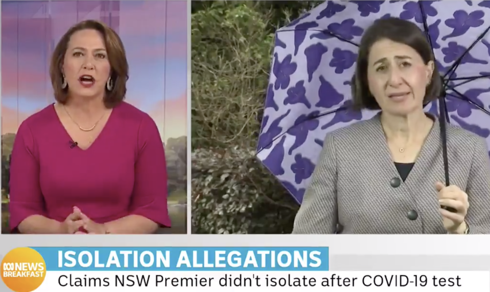 The NSW premier Gladys Berejiklian and ABC breakfast host Lisa Miller.