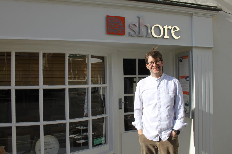 Bruce Rennie, owner of The Shore restaurant in Penzance, wishes the town would go further with its environmental campaigns. (Photo: Anna Turns)