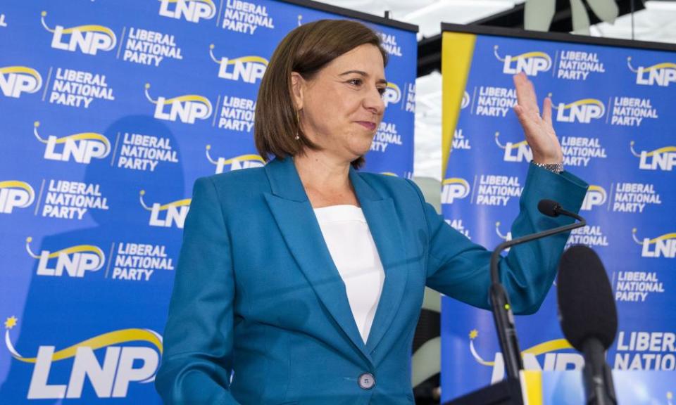 LNP leader Deb Frecklington concedes defeat on Saturday night