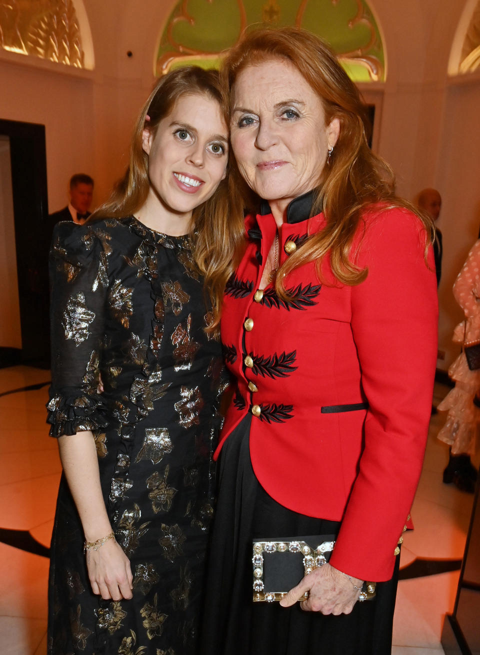 LONDON, ENGLAND - DECEMBER 06: Princess Beatrice of York (L) and Sarah Ferguson, Duchess of York attend The Lady Garden Gala 2022 at Claridge's Hotel on December 06, 2022 in London, England. (Photo by David M. Benett/Dave Benett/Getty Images)