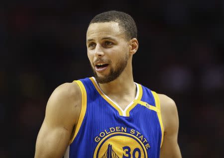 Jan 20, 2017; Houston, TX, USA; Golden State Warriors guard Stephen Curry (30) on the court before the third quarter against the Houston Rockets at Toyota Center. Mandatory Credit: Troy Taormina-USA TODAY Sports