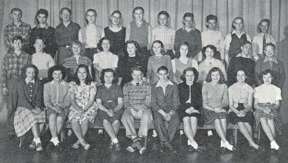 Ronald Miller is the grinning young man with the saddle oxfords, fifth from left in the front row, in this 1947 photo of the sophomore class at Hagerstown High School.