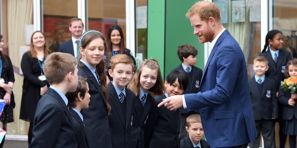 See Every Adorable Photo from Prince Harry's Visit with School Children