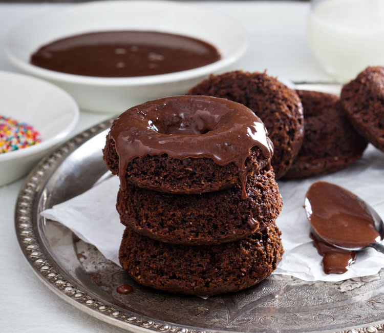 Dónuts de chocolate al horno