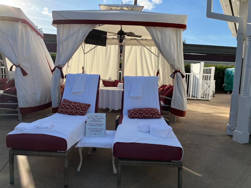 private cabana at the main pool at the grand floridian resort