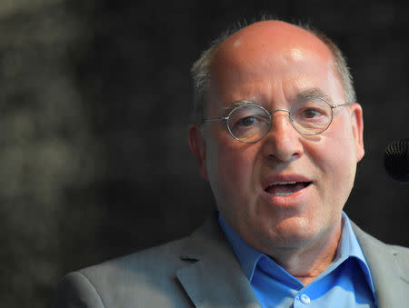 Gregor Gysi of the Left Party Die Linke delivers a speech during a rally for the upcoming European Parliament elections in Dresden, Germany, April 24, 2019. Picture taken April 24, 2019. REUTERS/Matthias Rietschel