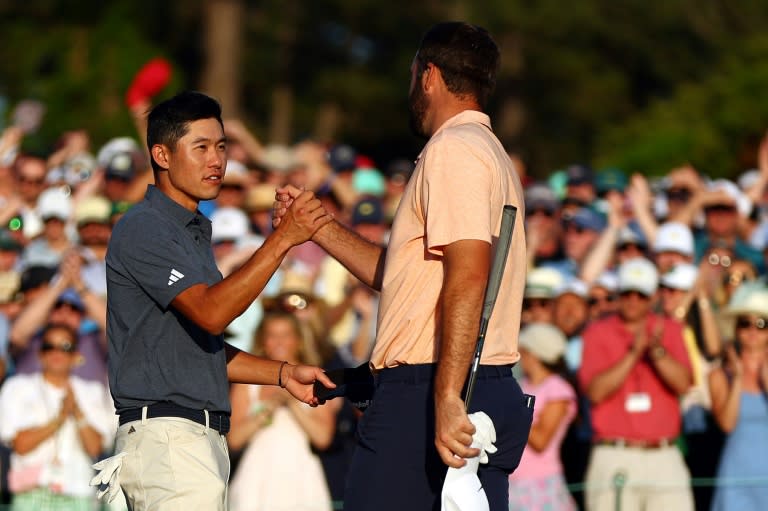 Two-time major winner Collin Morikawa, left, said he picked up some ways to boost his own game by watching playing partner Scottie Scheffler, right, in the final round of his victory at the 88th Masters (Maddie Meyer)