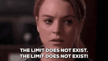 Cady Heron in 'Mean Girls' stating "The limit does not exist" during a math competition
