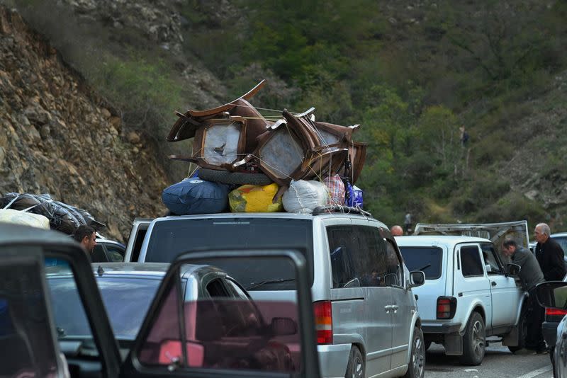 A picture and its story: Fleeing from Nagorno-Karabakh on the mountain road west