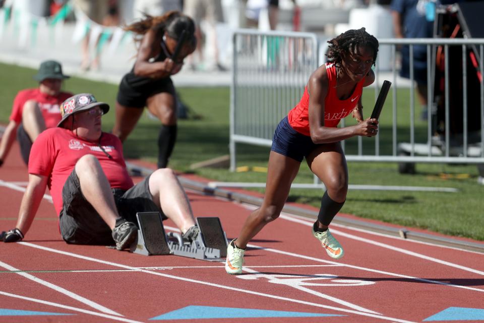 Senior Makailah McElrath-Walker helped Hartley's 400 relay finish fourth in the Division I state meet. McElrath-Walker was a three-time state qualifier.