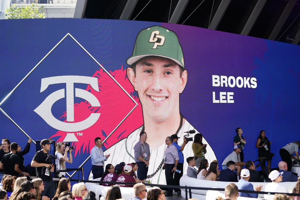 明尼蘇達雙城選進Brooks Lee。(AP Photo/Jae C. Hong)