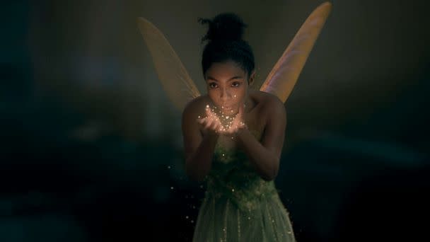 PHOTO: Yara Shahidi as Tinkerbell in Disney's live-action PETER PAN & WENDY, exclusively on Disney+. Photo courtesy of Disney. Â© 2023 Disney Enterprises, Inc. All Rights Reserved. (Disney+)