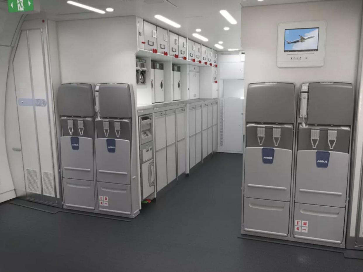 Extra large galley on Airbus A350.