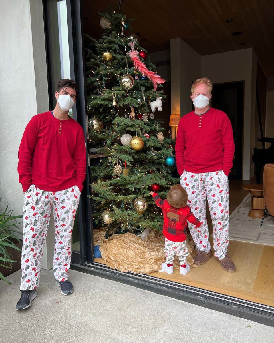 The family of three enjoyed a masked and socially distanced Christmas after contracting the coronavirus.
