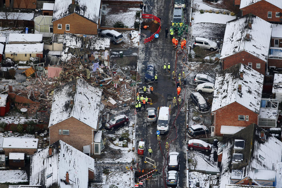 An overhead view of the aftermath of the blast (Picture: SWNS)