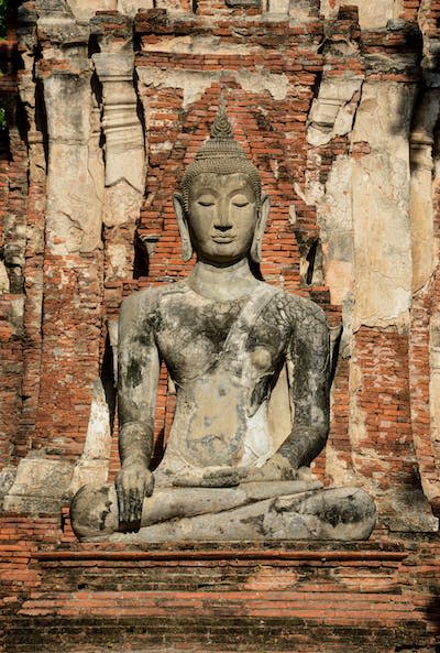 Buddha in a seated posture. <a href="https://unsplash.com/photos/MqDEA-4FWL4" rel="nofollow noopener" target="_blank" data-ylk="slk:Jessica Rigollot for Unsplash;elm:context_link;itc:0;sec:content-canvas" class="link ">Jessica Rigollot for Unsplash</a>, <a href="http://creativecommons.org/licenses/by-nd/4.0/" rel="nofollow noopener" target="_blank" data-ylk="slk:CC BY-ND;elm:context_link;itc:0;sec:content-canvas" class="link ">CC BY-ND</a>